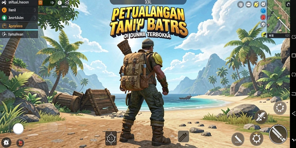 Screenshot gameplay 33L menunjukkan dunia terbuka yang luas dan kaya.