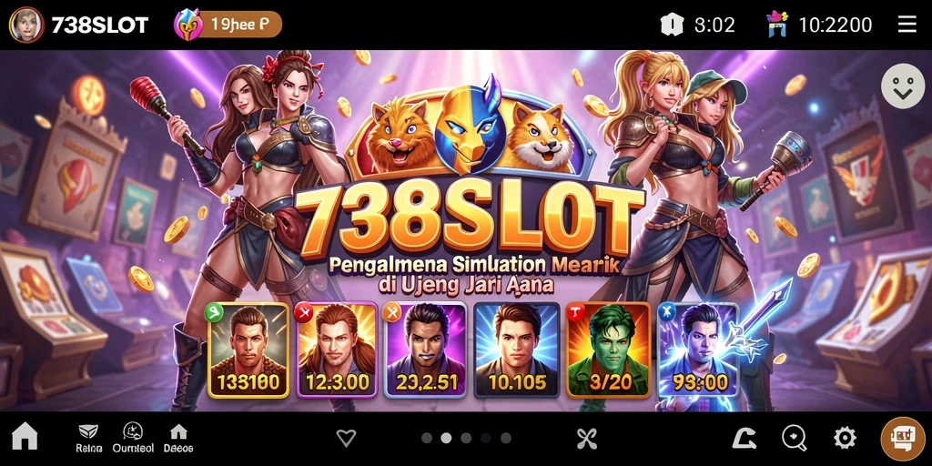 Tampilan gameplay menarik dari 738SLOT dengan slot yang bervariasi.