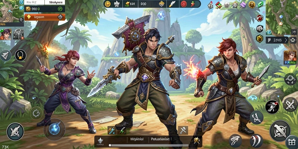Gameplay MMORPG yang seru di dunia fantastis 73K.