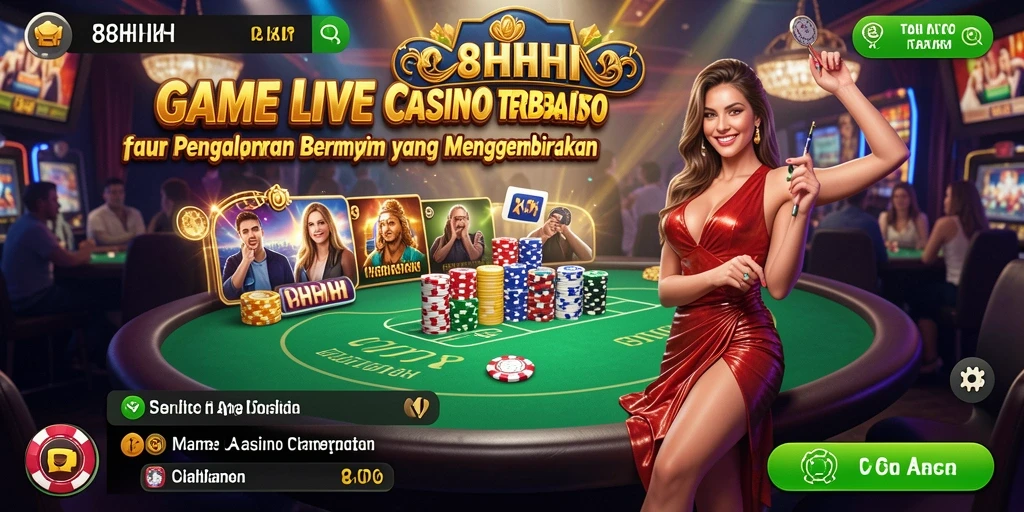 Tampilan screenshot permainan Live Casino 8HHH yang mendebarkan.