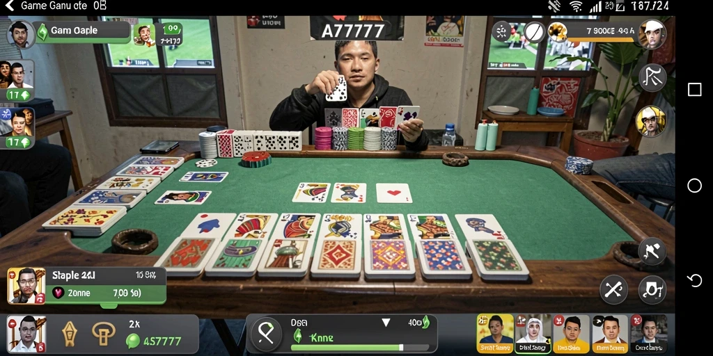 Tampilan screenshot A7777 menampilkan permainan Gaple yang menarik.