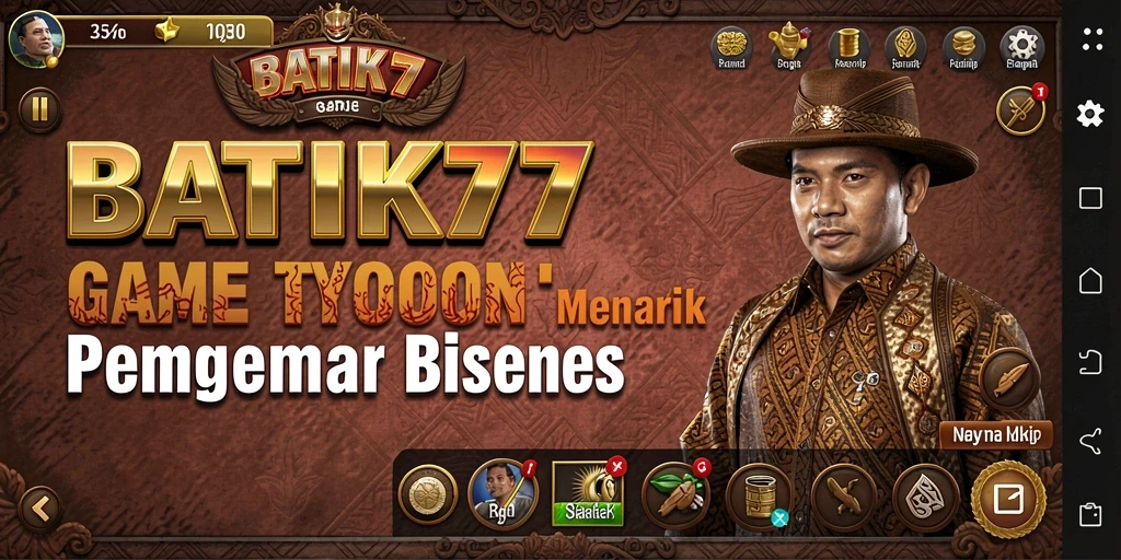 Tampilan gameplay menarik di BATIK77 yang menggambarkan manajemen bisnis batik.