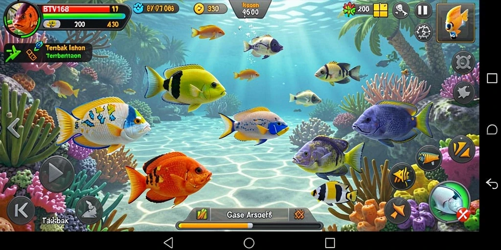 Tampilan screenshot permainan BTV168 yang menampilkan aksi Tembak Ikan.