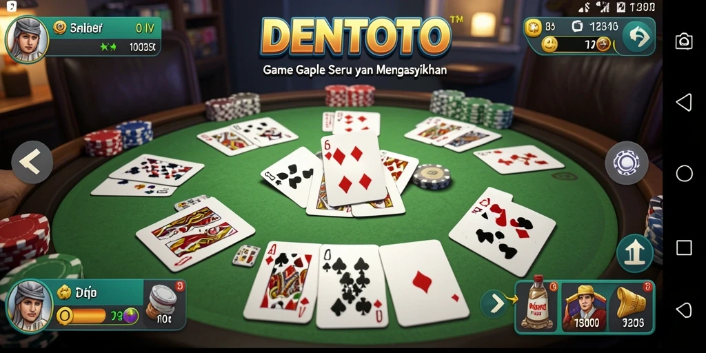Tampilan screenshot DENTOTO menampilkan gameplay seru Gaple.