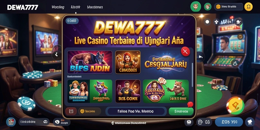 Tampilan menarik dari gameplay Live Casino DEWA777 dengan dealer profesional.