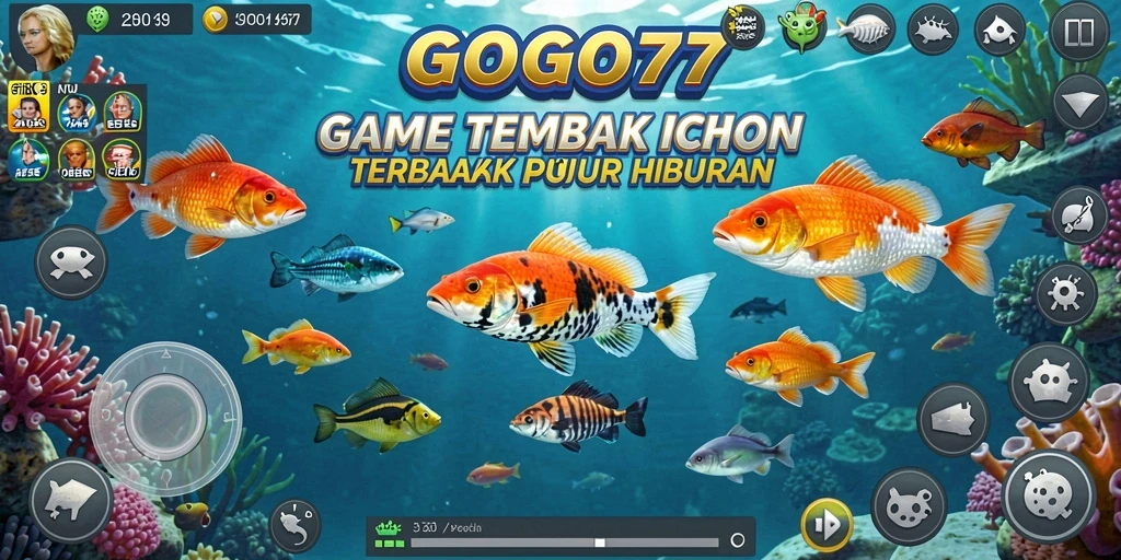 Tangkapan layar GOGO77 menampilkan aksi seru dalam menembak ikan.