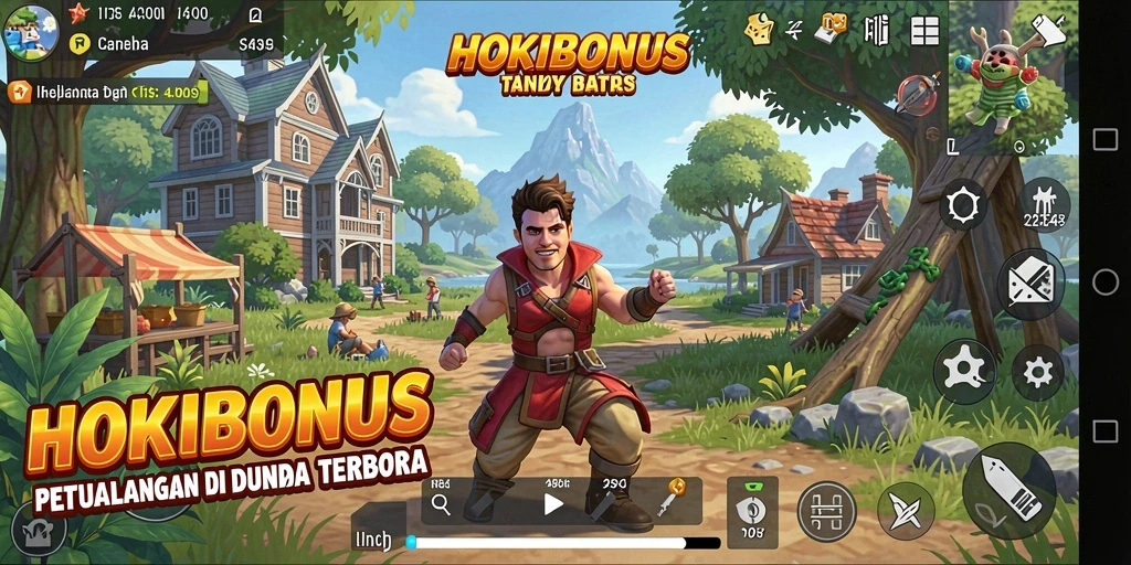 Screenshot gameplay HOKIBONUS yang menampilkan petualangan Open World.