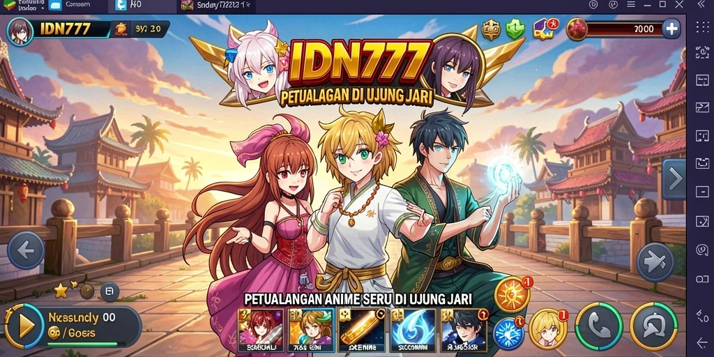 Tangkapan layar IDN777 menampilkan aksi seru dalam gameplay anime.
