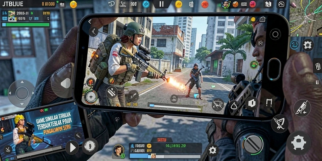 Screenshot JTBLUE menampilkan pengalaman gameplay simulasi yang menarik.