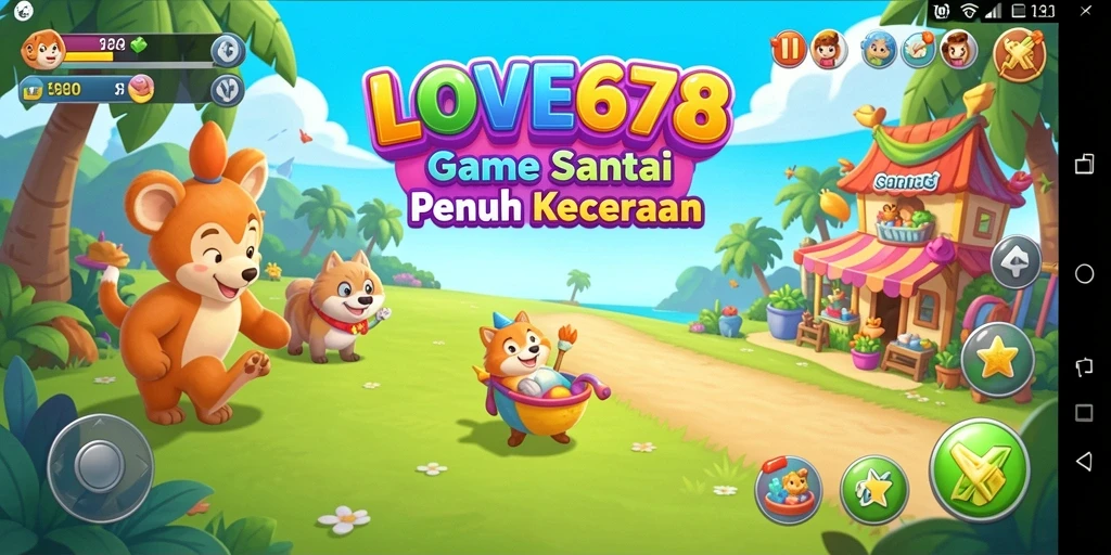 Tampilan gameplay <strong>LOVE678</strong> yang penuh warna dan menarik.
