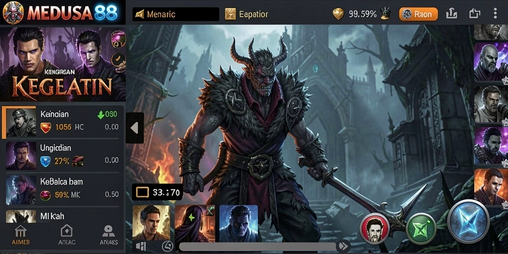 Tangkapan layar gameplay menyeramkan dari MEDUSA88.