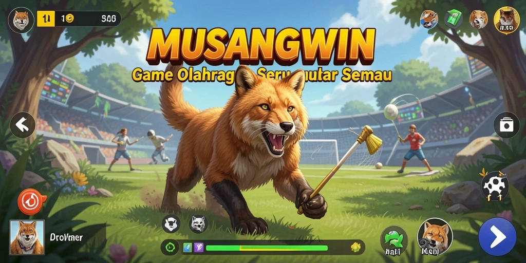 Tampilan menarik dari gameplay olahraga yang kompetitif.