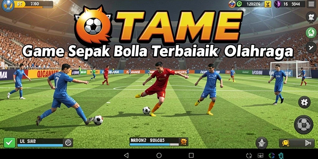 Tampilan gameplay QTGAME yang memukau dalam aksi sepak bola.