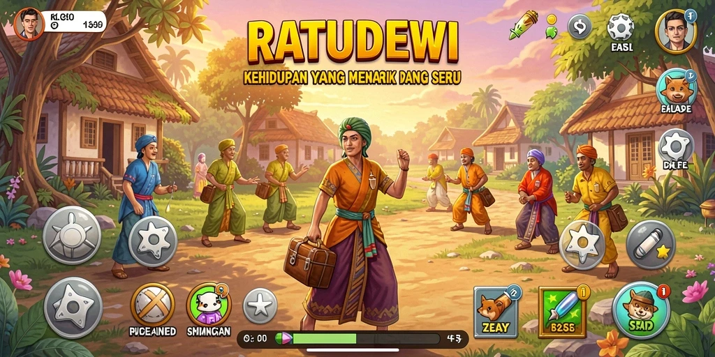 Tampilan gameplay menarik dari RATUDEWI dalam simulasi kehidupan.