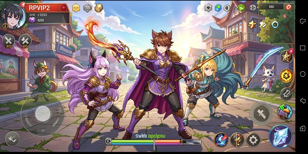 Tampilan gameplay RPVIP2 yang memukau dan penuh warna.