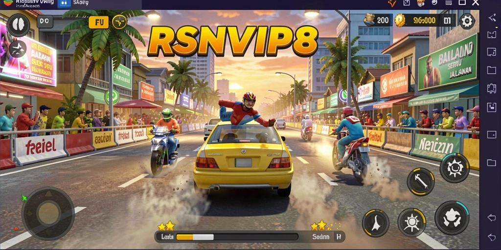 Tampilan gameplay Racing yang mendebarkan di RSNVIP8.