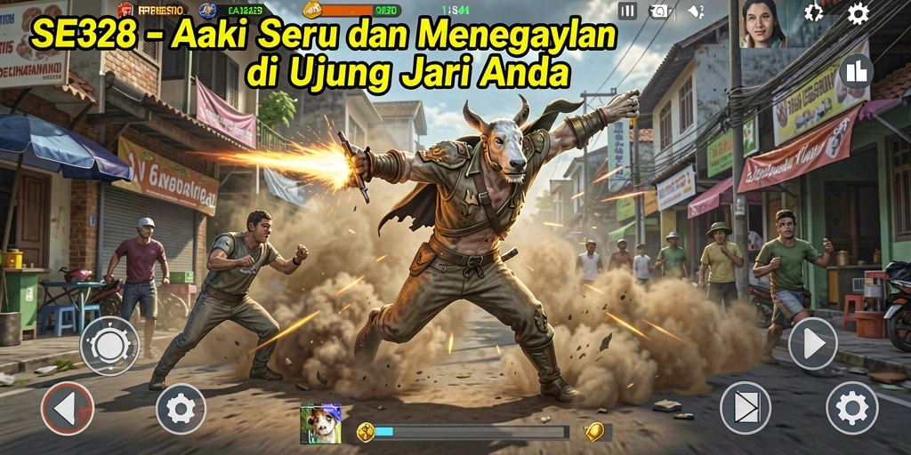Tampilan gameplay SE328 yang penuh aksi dan petualangan.