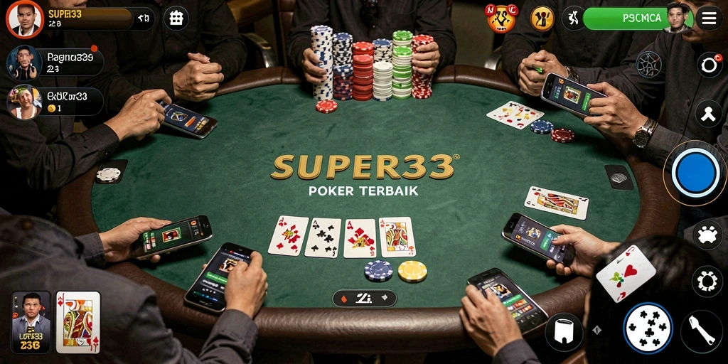 Tampilan gameplay <strong>SUPER33</strong> yang menarik dan penuh strategi poker.
