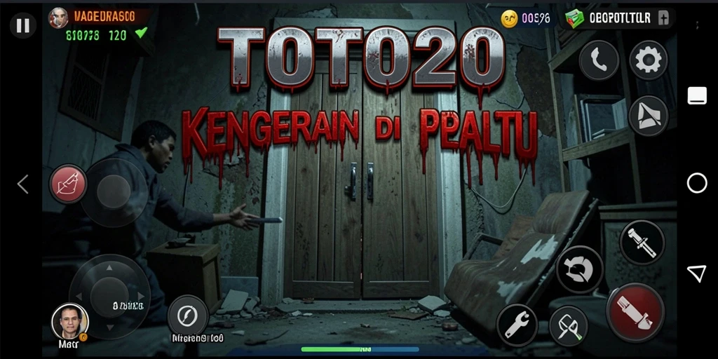 Tangkapan layar dari gameplay menegangkan TOTO20 saat menjelajahi area menyeramkan.