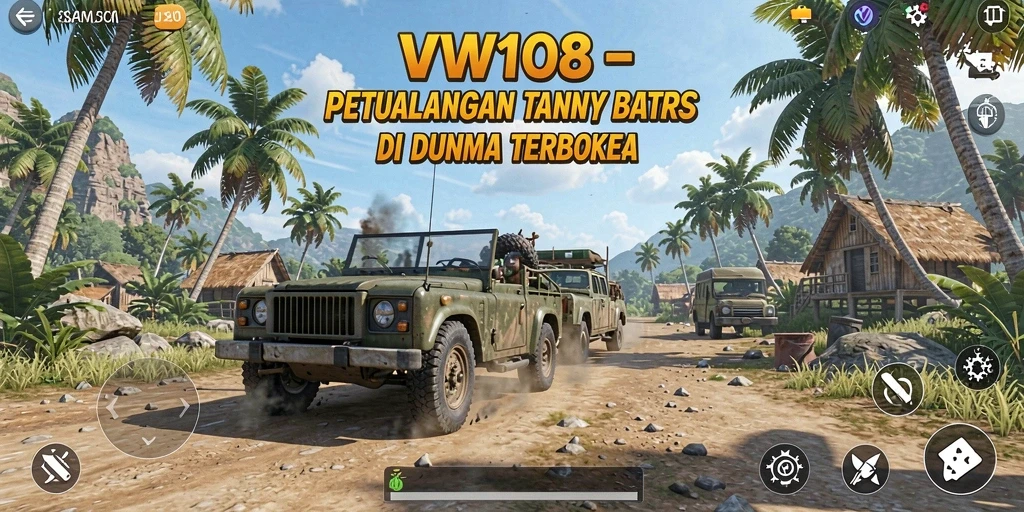 Tampilan gameplay VW108 dalam dunia terbuka yang luas dan penuh petualangan.