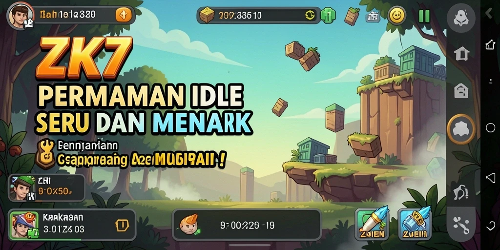 Screenshot ZK7 menampilkan momen seru dalam permainan Idle.